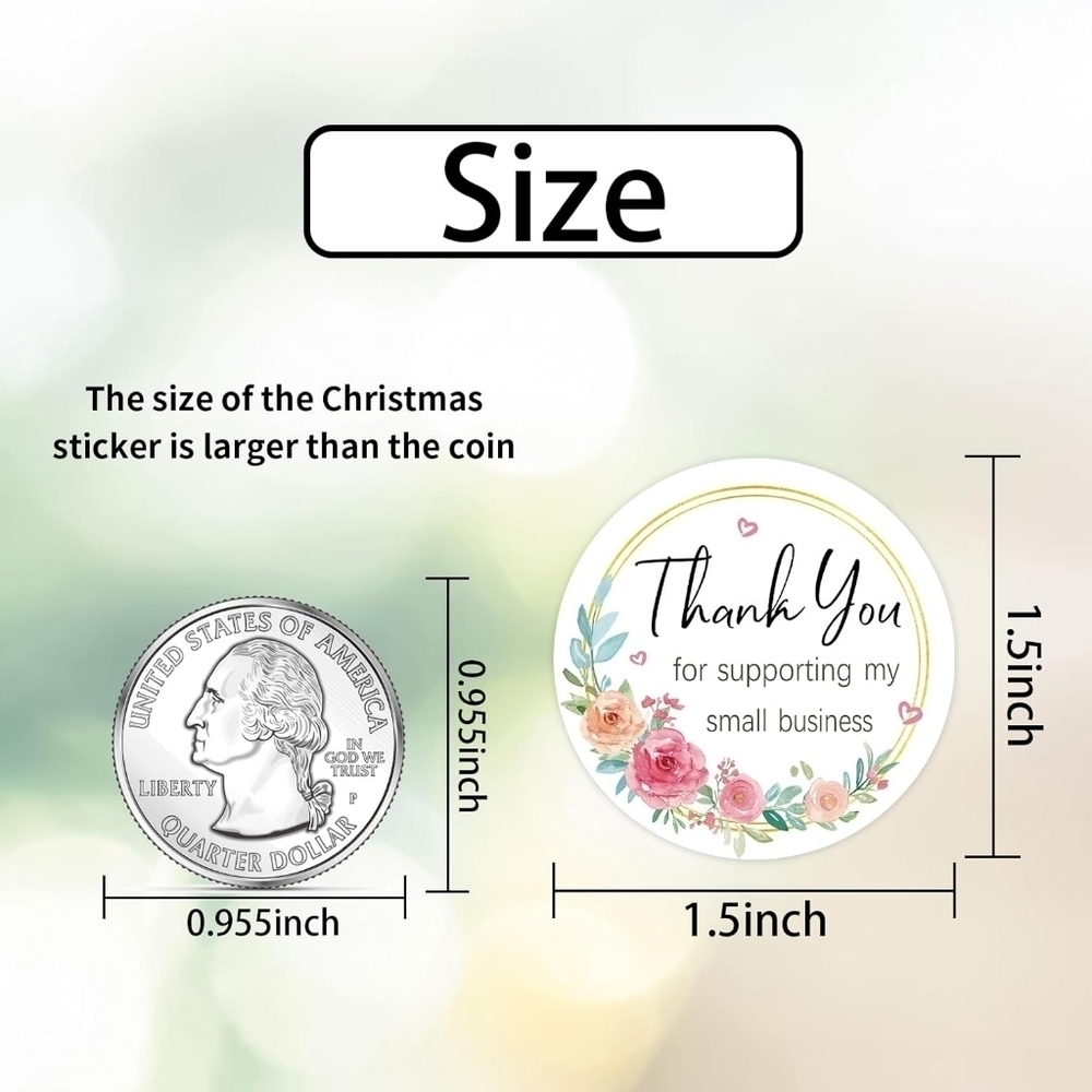 1.5" Floral Roses 🌹💐Thank You For Supporting My Small Business Stickers🌹💐 - Picture 6 of 6